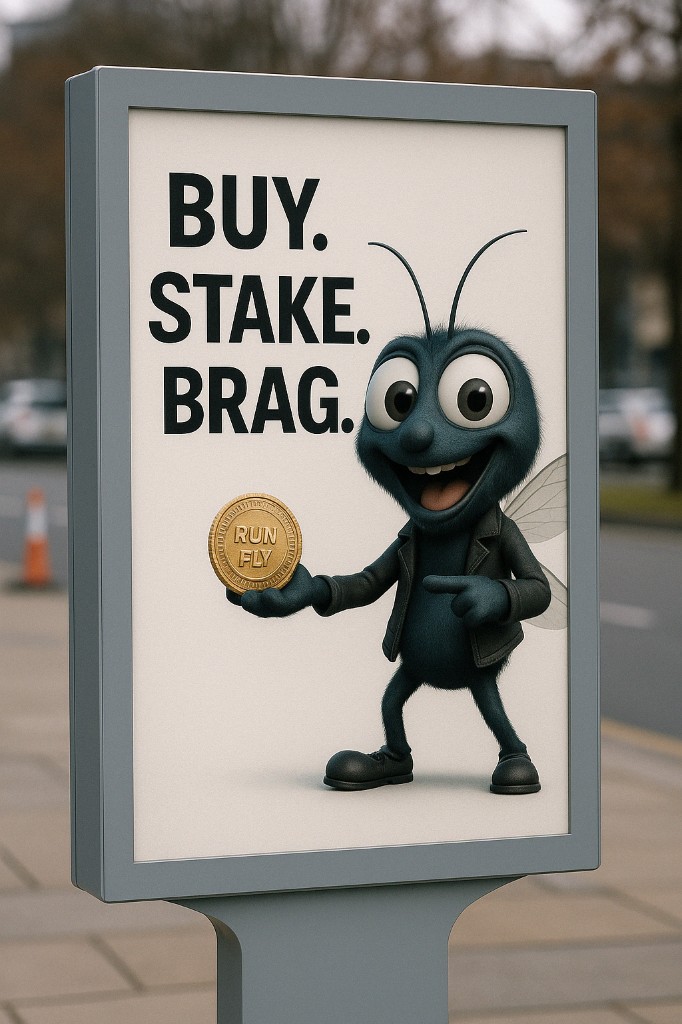 Pat the Fly — Run Fly mascot